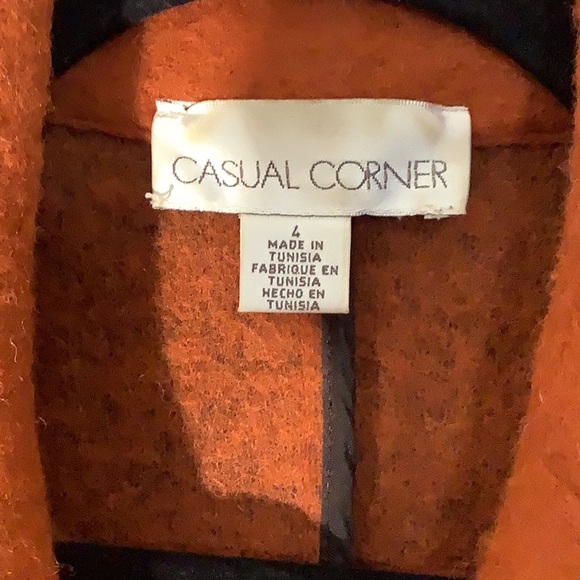 Casual Corner Vintage Orange Wool Blazer Jacket - Picture 6 of 8